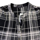 Cocomo Womens Black & White Plaid Long Sleeve Blouse Polyester Blend Size L