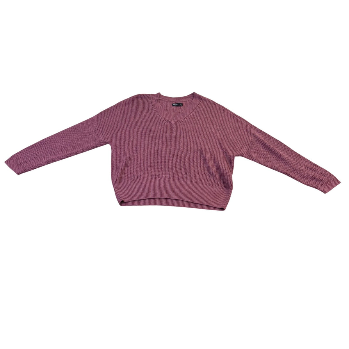 Simply Vera Vera Wang Womens Purple Viscose Metallic V-Neck Sweater Size M