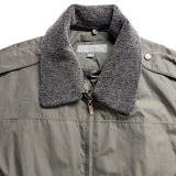Perry Ellis Portfolio Mens Green Polyester Bomber Jacket Sherpa-Lined Collar Siz