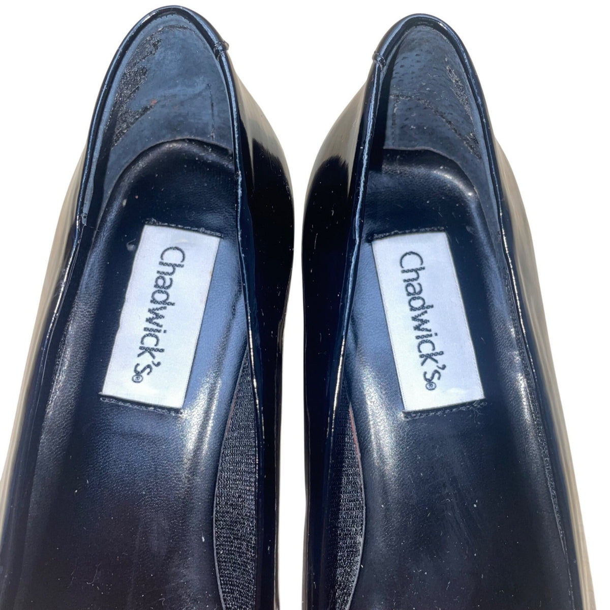 Chadwicks Women’s Black Patent Square-Toe Low Heel Slip-On Dress Shoes Size 10M