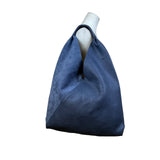 Anthropologie Women’s Navy Blue Textured Leather-Style Slouch Design Handbag