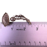 Lang Womens Silver Tone Sterling Thistle Floral Brooch Detailed Vintage