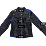 Old Navy Womens Black Denim Button-Up Stretch & Fitted Jacket Size M