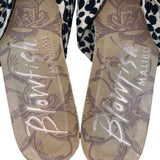 Blowfish Women’s Black & White Leopard Print Bow Detail Slide Sandals 7.5