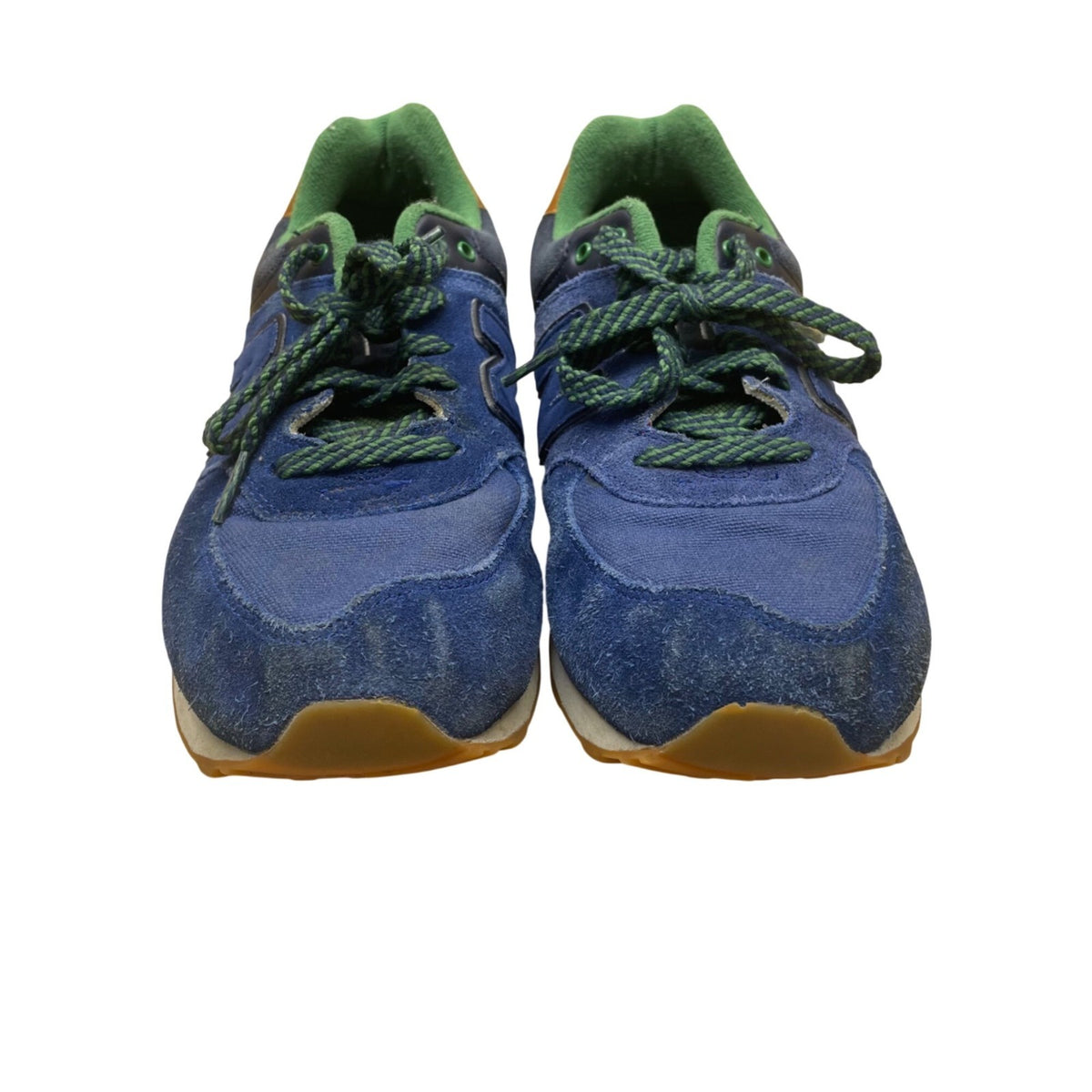 New Balance Boys Blue/Green Suede  Lace-Up 574 Athletic Sneakers Size 7