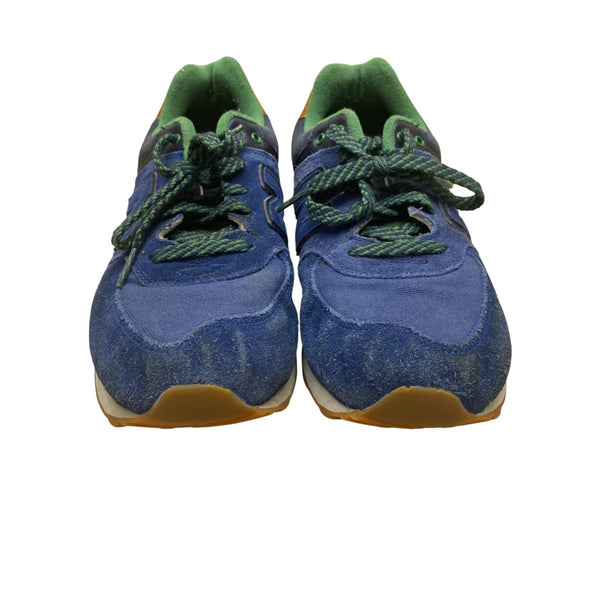 New Balance Boys Blue/Green Suede  Lace-Up 574 Athletic Sneakers Size 7