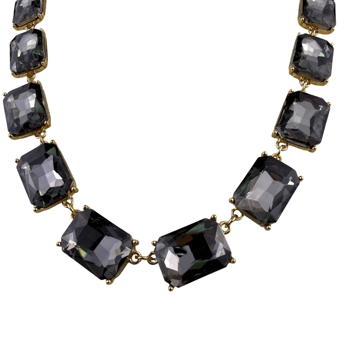 The Limited Women Gold Tone Glass Stone Necklace Statement Chain Jewelry