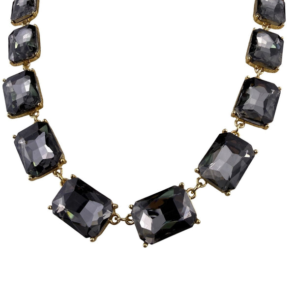 The Limited Women Gold Tone Glass Stone Necklace Statement Chain Jewelry