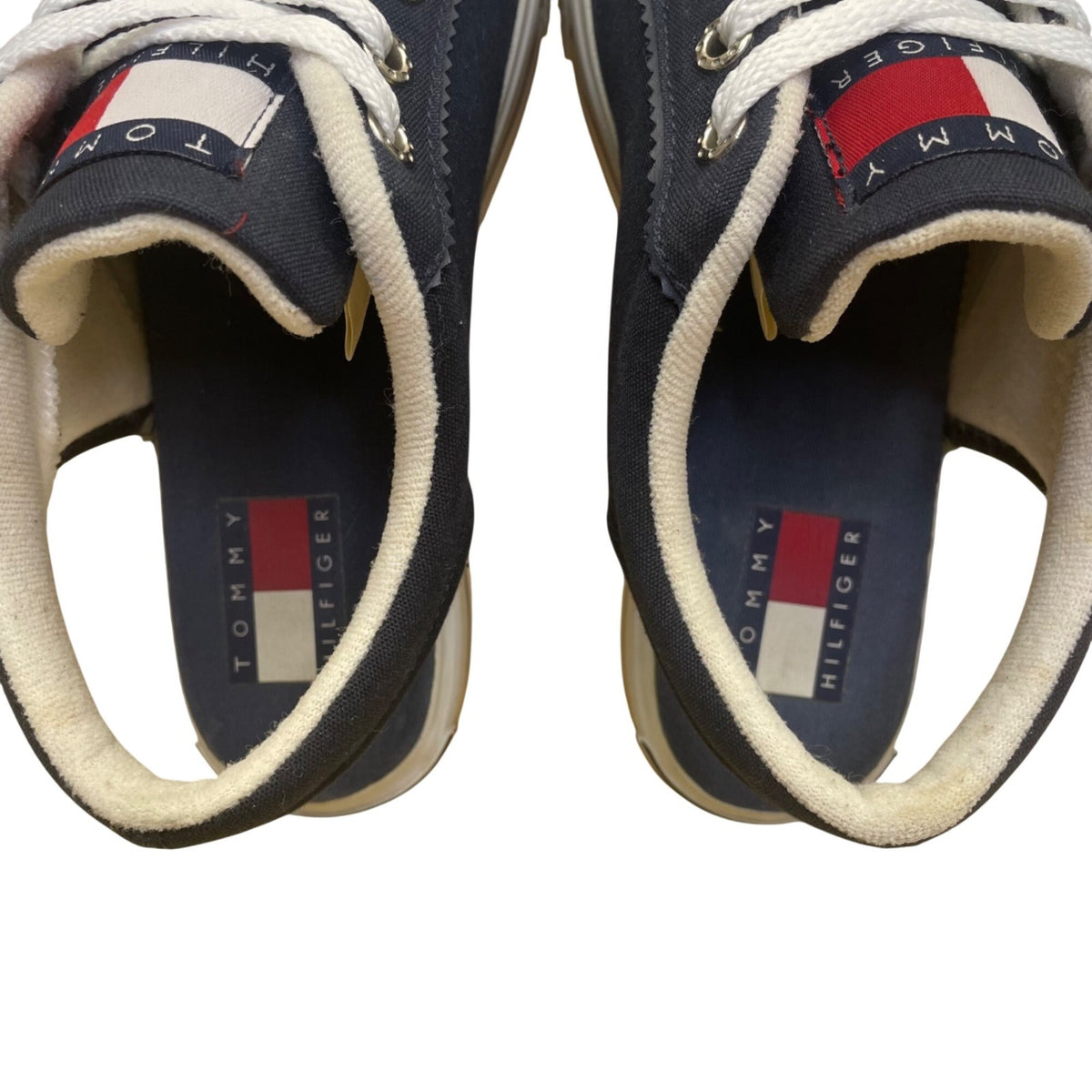 Tommy Hilfiger Men’s Navy Canvas Slip-On Lace-Up  Backless Sneakers Size 7.5