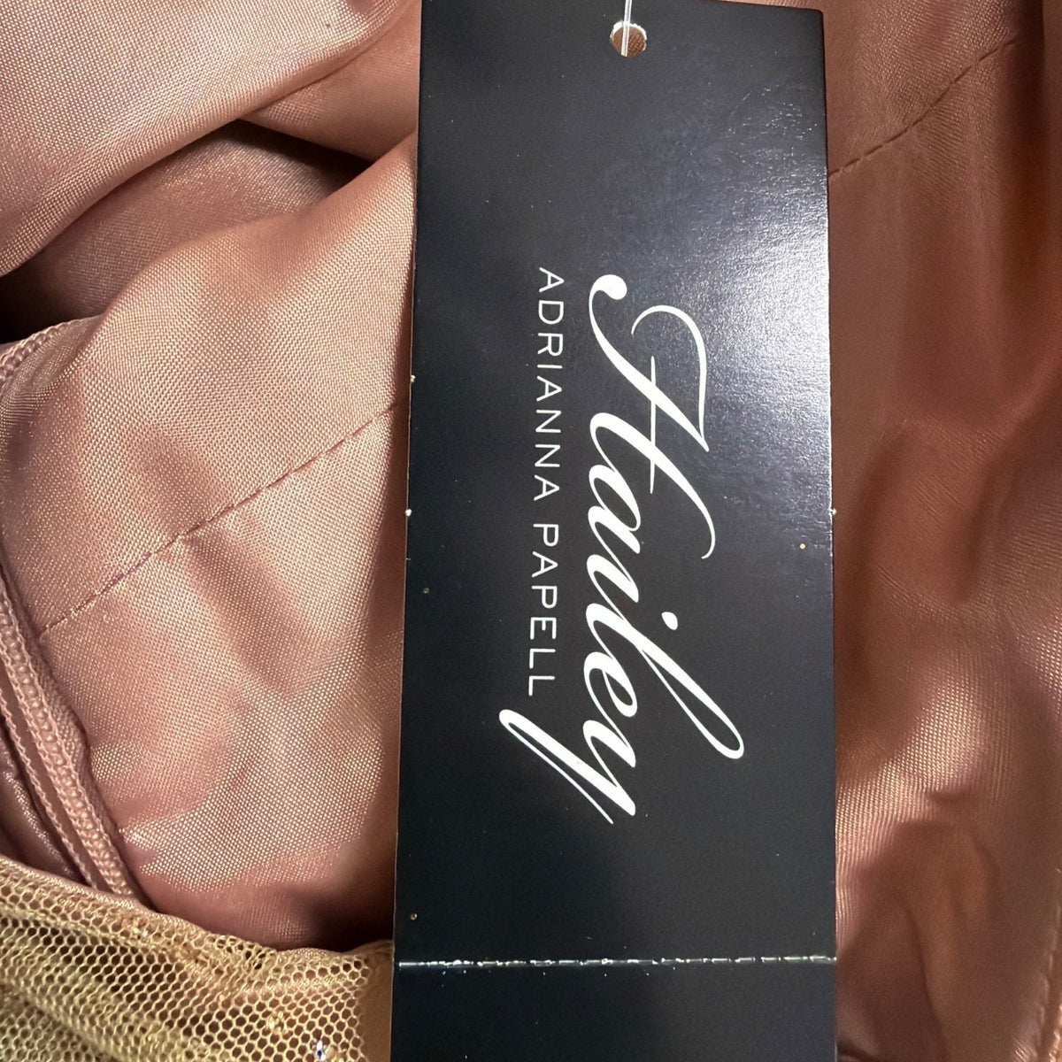 Hailey Adrianna Papell Womens Gold Glitter Mesh Strapless Dress Elegant Size 12
