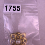 Vintage Womens Gold Tone Faux Pearl Brooch Elegant Floral Design