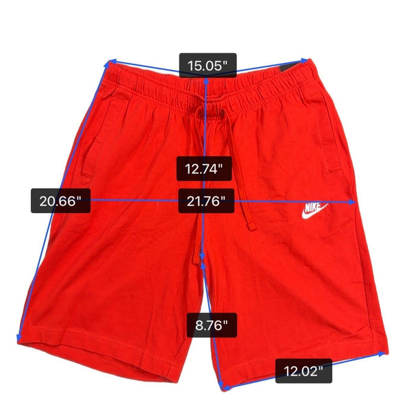 Nike Mens Red Cotton Drawstring Shorts Lightweight Casual Comfort Size L