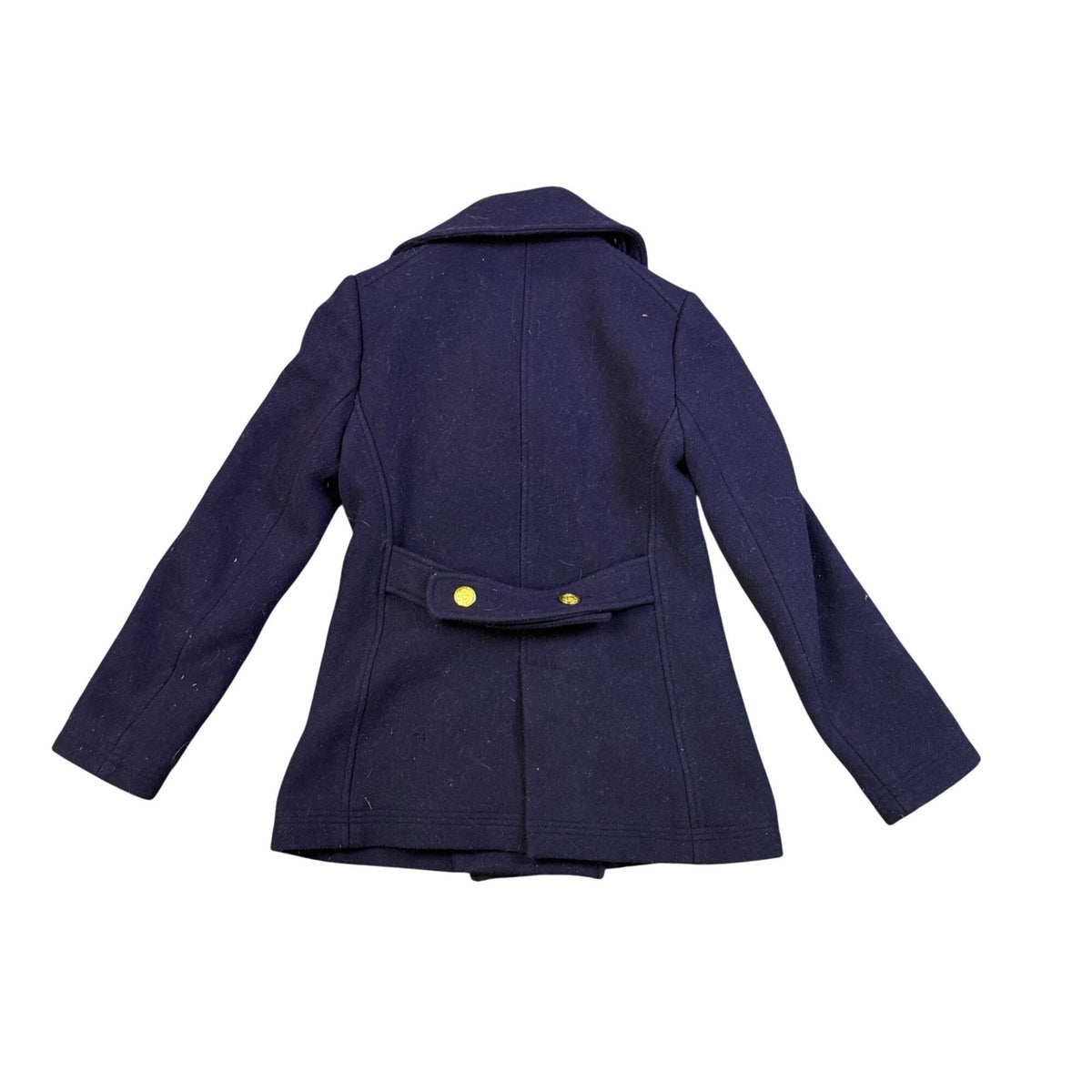 J.Crew Womens Navy Wool Blend Peacoat Stadium Cloth Gold Buttons Size 4 