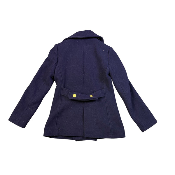 J.Crew Womens Navy Wool Blend Peacoat Stadium Cloth Gold Buttons Size 4 