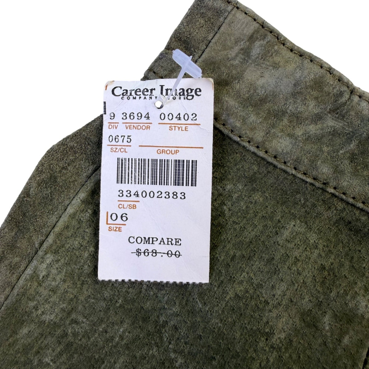 Casual Corner Womens Olive Green Leather Pencil Skirt Size 6 Fitted Waist