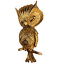 Vintage Gold Tone Owl Brooch Pin Bird-Inspired Costume Jewelry