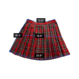 Hug Sunshine Womens Red Plaid Blazer & Pleated Skirt Set Sz L