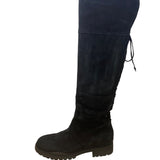 Nine West Women’s Black Suede Lug Sole Lace-Up Knee-High Mavira Boots Size 10M