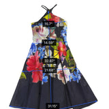 Ted Baker Womens Black Floral Halter Neck Midi Dress Size Size 2