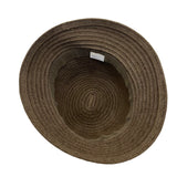 Charter Club Brown Fabric Bucket Hat Woven Texture Bow Accent