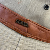 Scala Mens Beige Canvas Bucket Hat W/ Leather Band Sun Protection