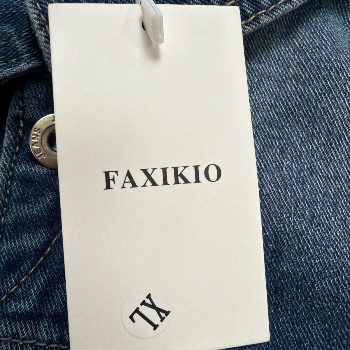 Faxikio Mens Blue Denim Vest Jacket Cotton Blend Casual Lightweight Size XL