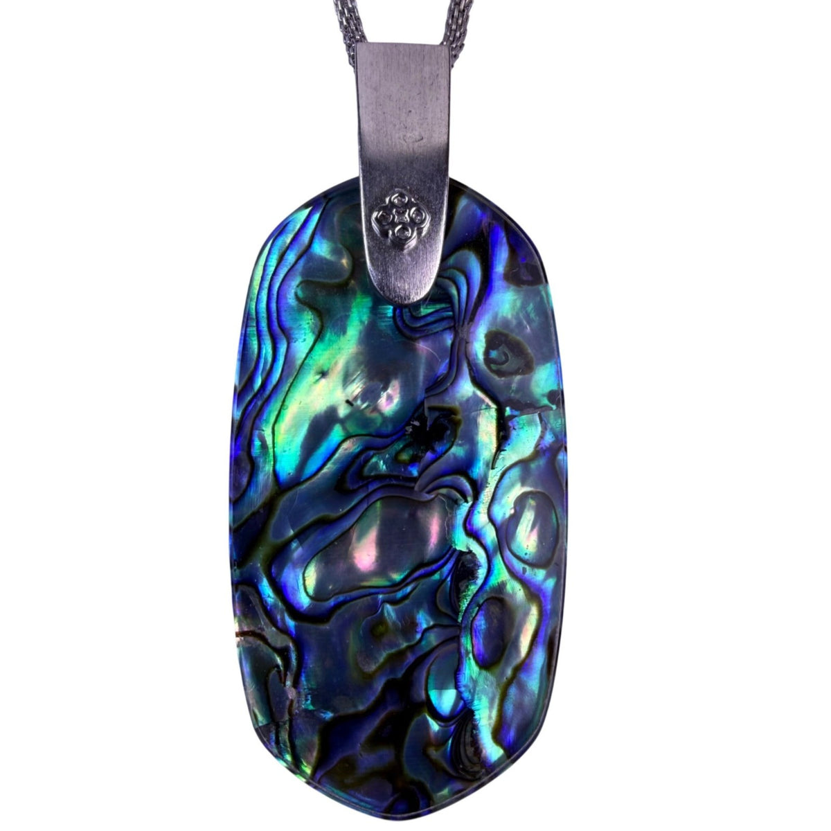 Kendra Scott Womens Silver Tone Necklace With Abalone Shell Pendant