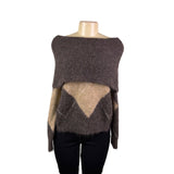 Zara Womens Brown/Beige Argyle Pattern Knit Sweater  Size S