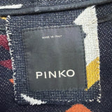 Pinko Womens Multicolor Wool Blend Hooded Poncho Geometric Pattern One Size