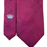 Countess Mara Mens Red Paisley Silk Handmade Necktie Luxurious Pattern