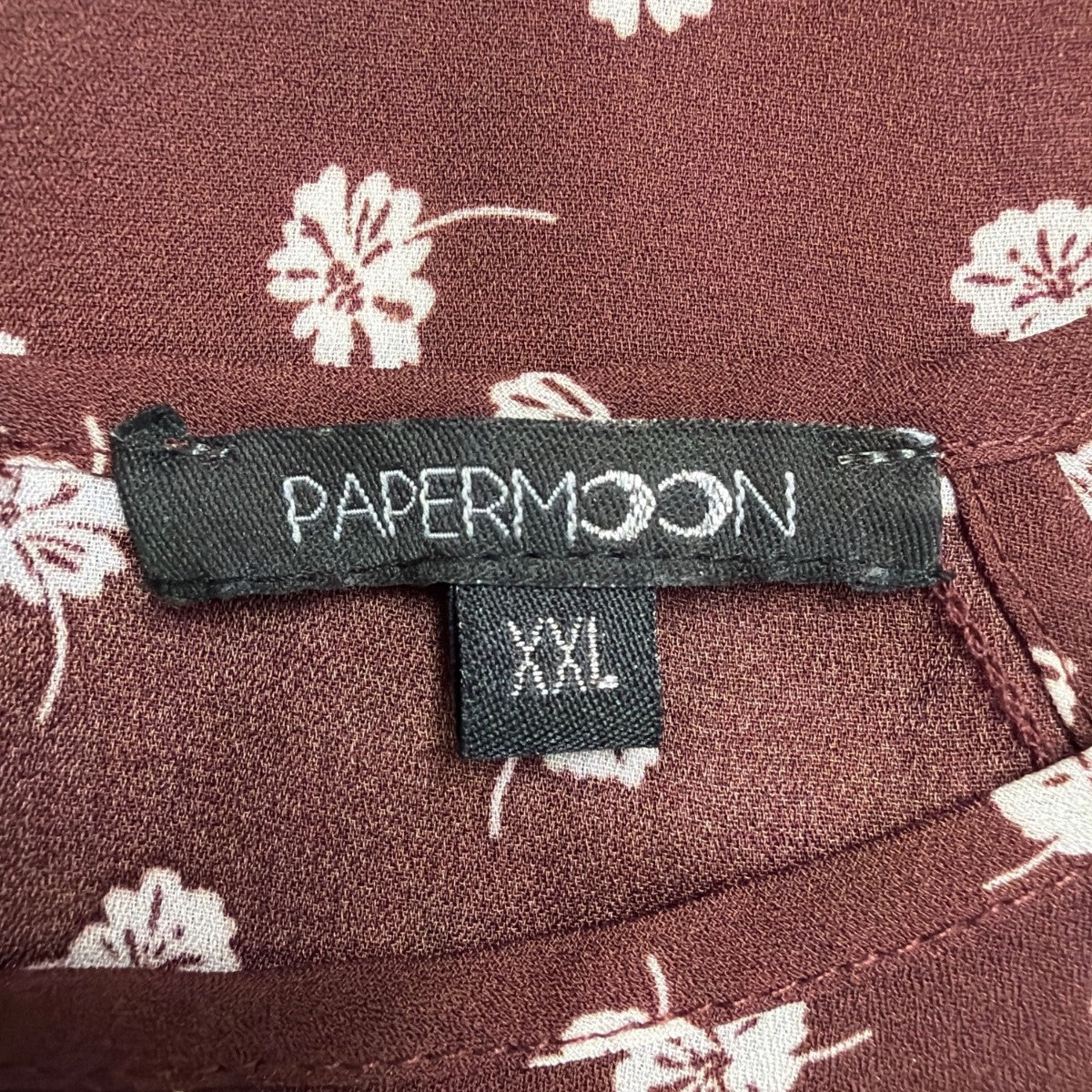 Papermoon Womens Brown Polyester Floral Print Blouse With Tie Sleeves Size XXL
