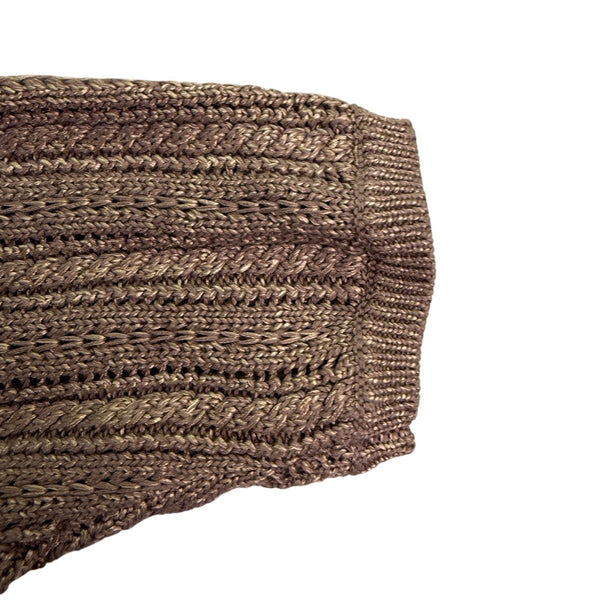 Lauren Ralph Lauren Womens Tan Textured Knit Sweater Relaxed Fit Sz L