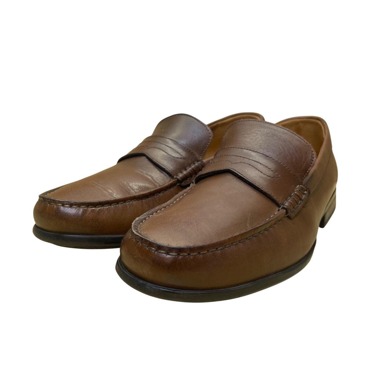 Clarks Men’s Brown Leather Soft Cushion Insole Slip-On Penny Loafers Size 8