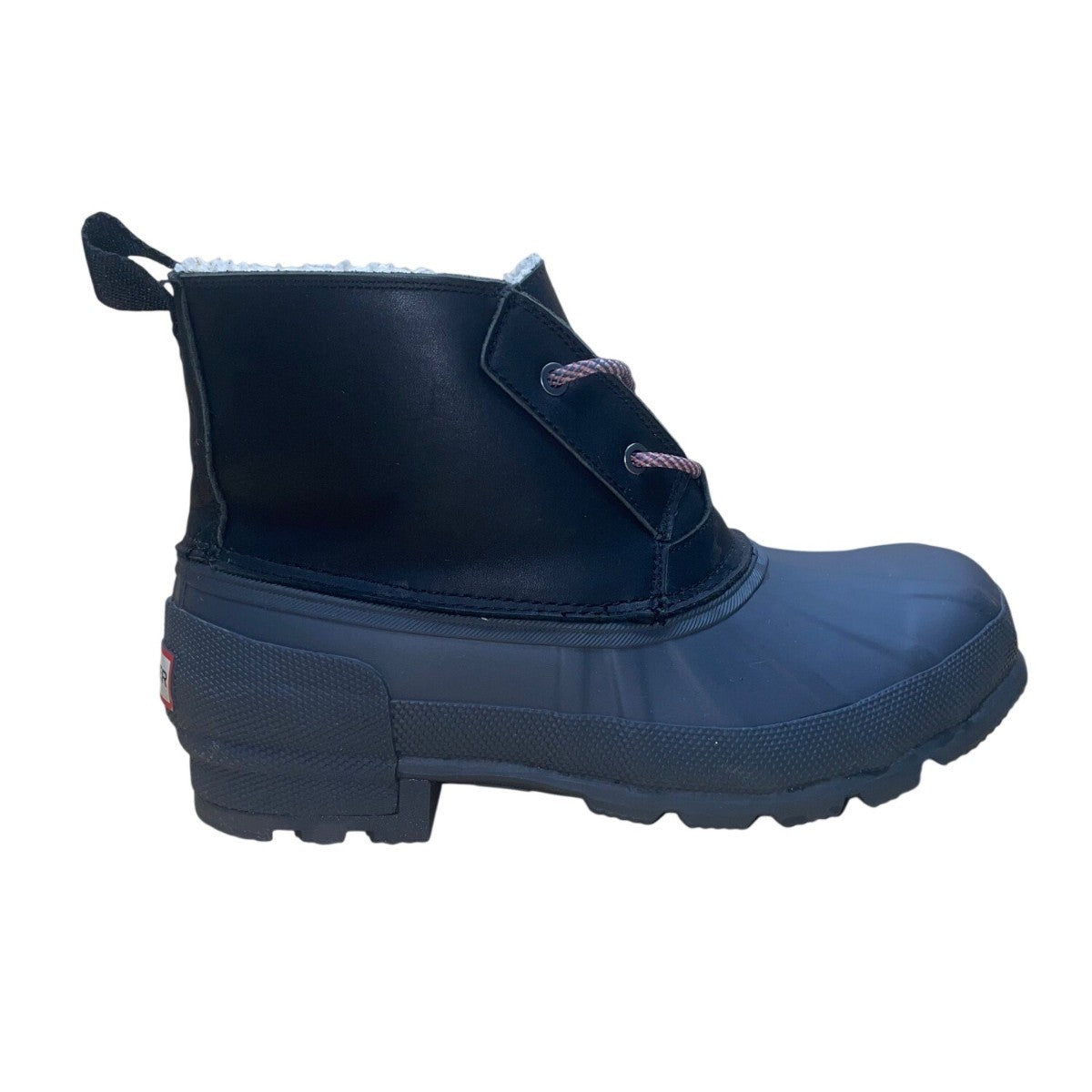 Hunter Men’s Black Rubber Insulated Lining Lace-Up Waterproof Duck Boots Size 10