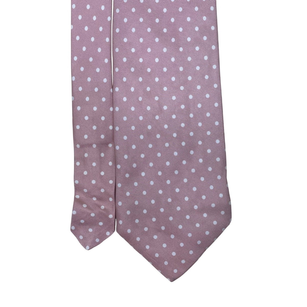 Vintage Brooks Brothers Pink & White Polka Dot Silk Necktie