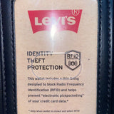 Levis Men’s Black Leather Trifold RFID Blocking Wallet