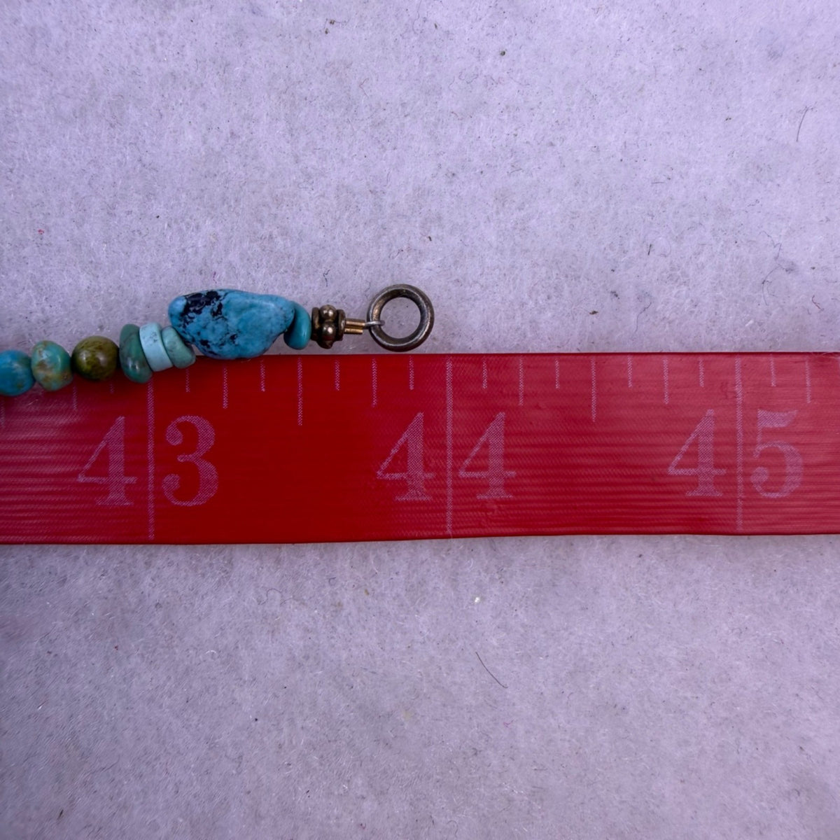 Turquoise and Metal Beaded Necklace, Blue Green