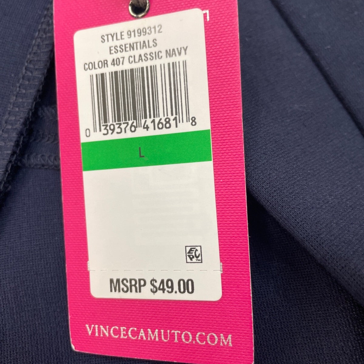 Vince Camuto Womens Classic Navy Essentials Leggings Stretch Knit Sz L - New
