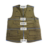Olympina Mens Olive Green Multi-Pocket Outdoor Fishing Utility Vest Size M