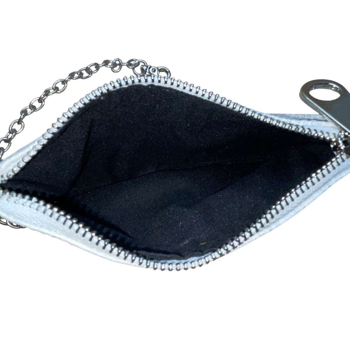 Inzi Women’s Silver & White Faux Leather Snake Pattern Chain Strap Crossbody Bag