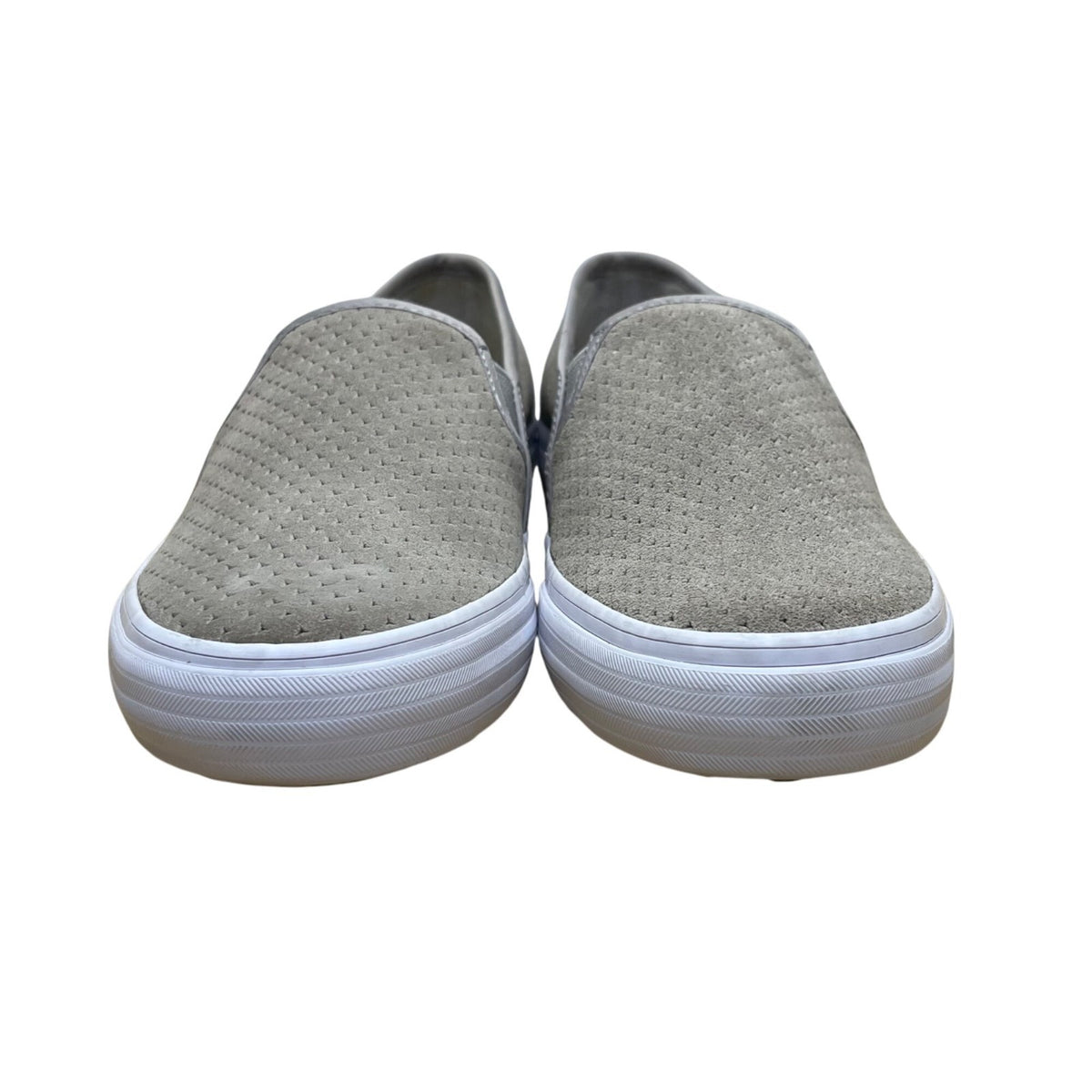 Keds Women’s Grey Suede Perforated Pattern Slip-On  Flat Sneakers Size 7.5