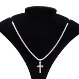 Sterling Silver Cross Pendant Necklace Adjustable Lobster Clasp Design