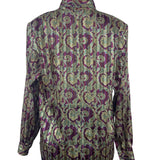 Vintage Yyes St. Clair Paisley Print Button-Up Long Sleeve Blouse Womens Size 12