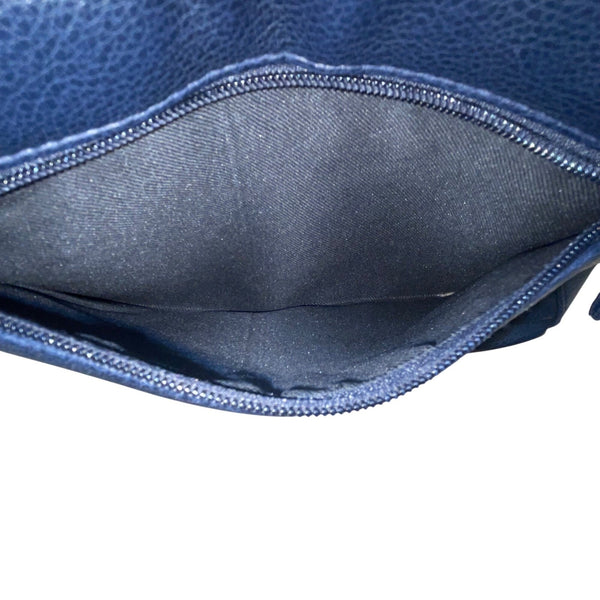 Women’s Navy Blue Faux Leather With Adjustable Strap & Rear Pocket Crossbody Bag