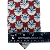 Jos A Bank Mens Red Silk Geometric Patterned Tie Corporate Collection Accessory