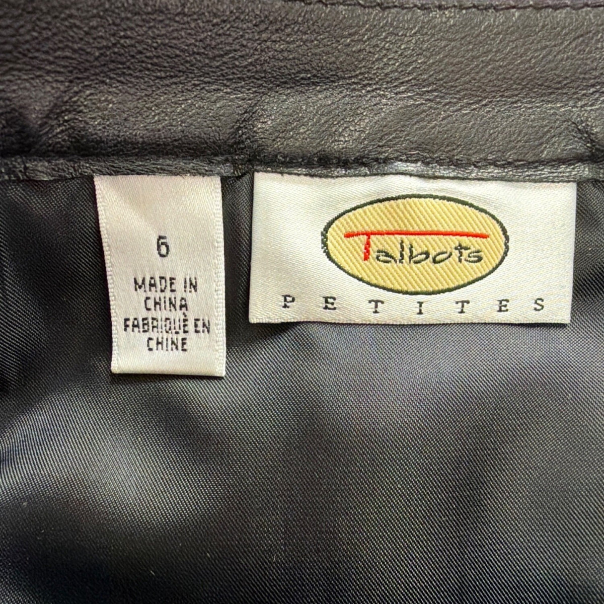 Talbots Womens Black Leather Pencil Skirt Petite Fully Lined Clean Classic Size
