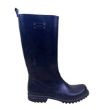 Nine West Women’s Black Rubber Tall Logo Detail Ydoll Rain Boots Size 9M