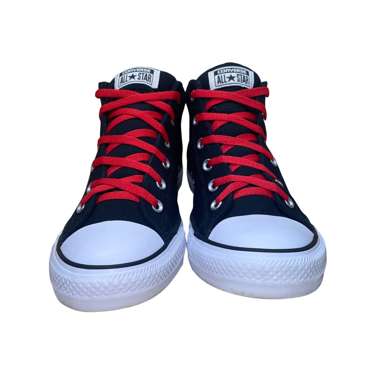 Converse Unisex Black Textile With Red Laces High Top Sneakers Size 13W/11M 