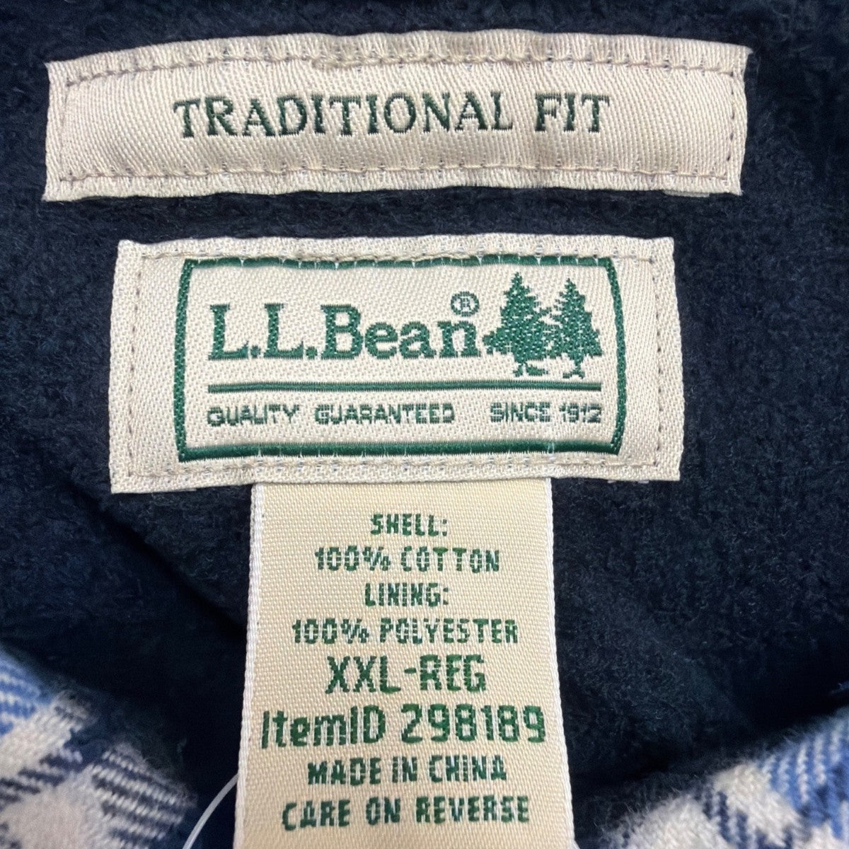 L.L.Bean Mens Rustic Blue Flannel Shirt Traditional Fit Sz XXL