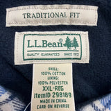 L.L.Bean Mens Rustic Blue Flannel Shirt Traditional Fit Sz XXL